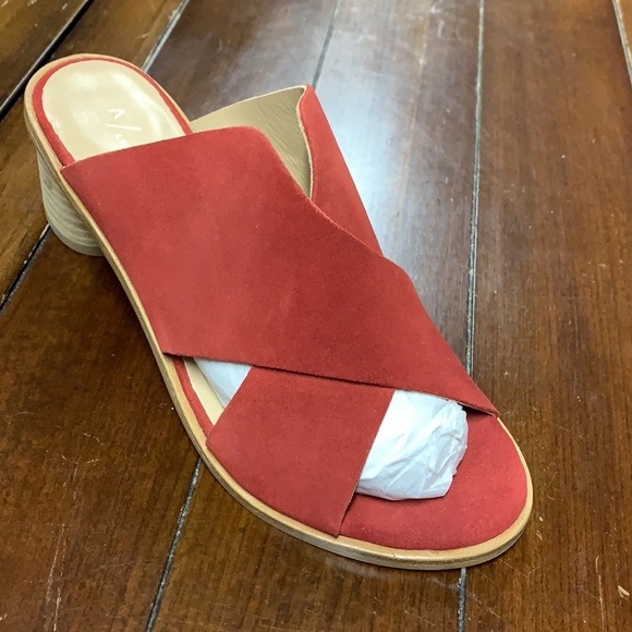 ANTHROPOLOGIE Red Criss-cross heeled sandals38/7,5 - Picture 10 of 12